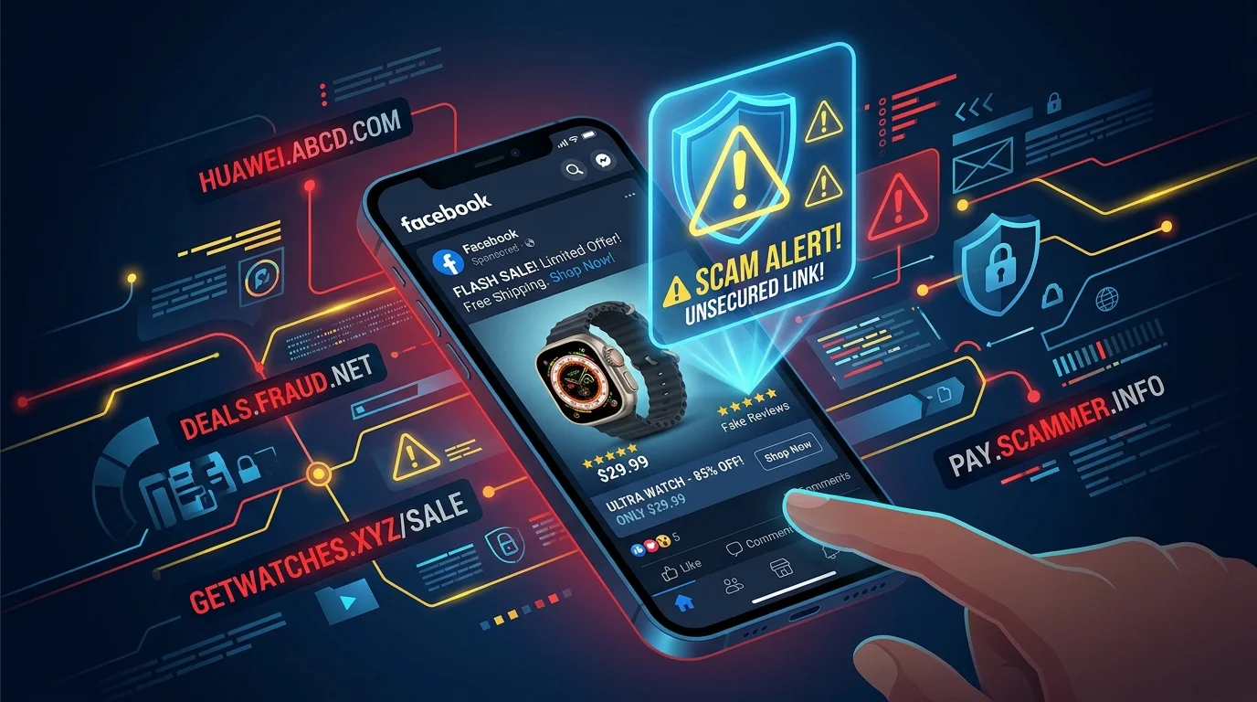 เตือนภัย! เกือบหลงกล Ads Scam บน Facebook: ประสบการณ์ตรงและการสังเกตโดเมนหลอกลวง